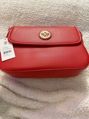 Christian Lacroix Red Crossbody with Gold Emblem